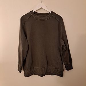 Aerie Olive Green Crew Neck Sweatshirt